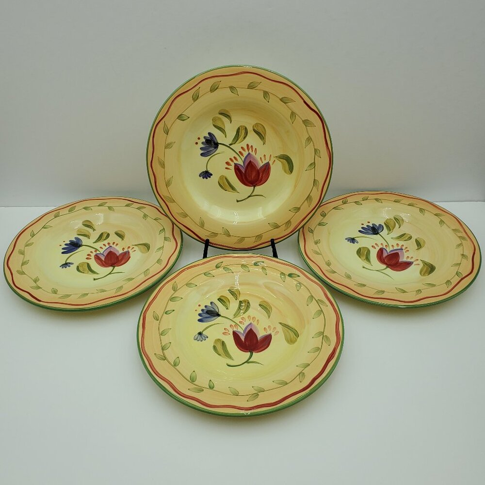 Pfaltzgraff Napoli Salad Plates Colorful Floral Napoli 9" Luncheon Plates